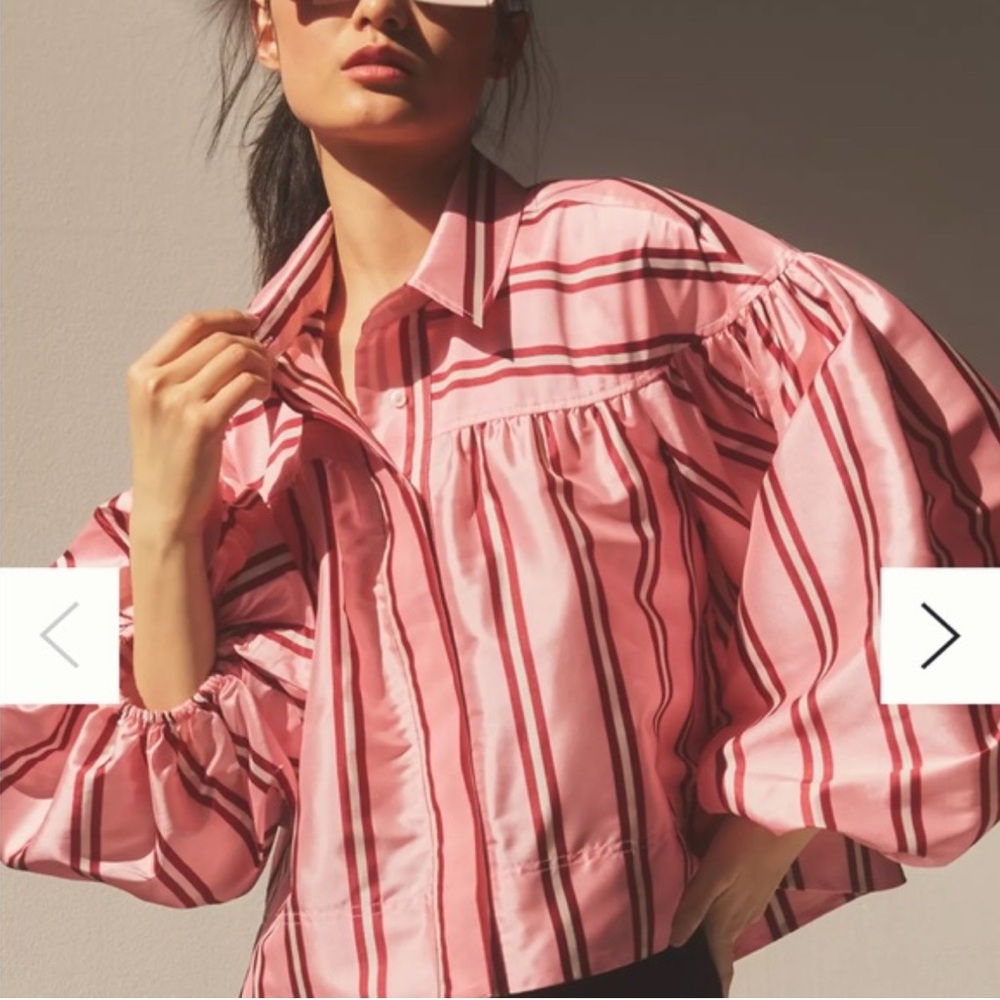 ISO!!! Anthropologie Maeve Pink Striped Blouse Pernille Rosenkilde